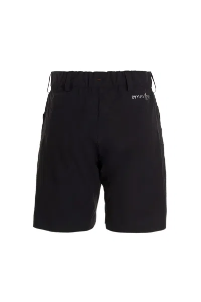 Moncler Black Nylon Bermuda Shorts In Black