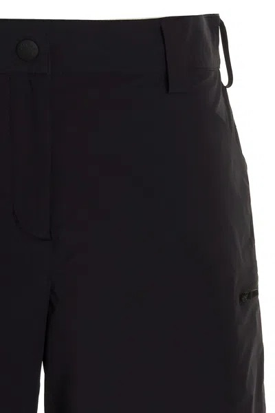 Moncler Black Nylon Bermuda Shorts In Black