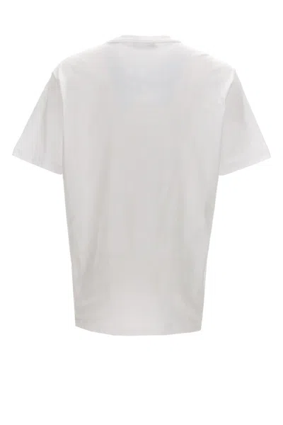 Versace White Crewneck T-shirt With Medusa Embroidery On The Front In Cotton Man In White