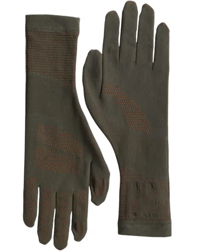 Dolce & Gabbana Brown Cotton Stretch Wrist Length Gloves In Brown