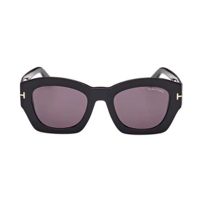 Shop Tom Ford Women's Guilliana Sunglasses In Shiny Black,smoke