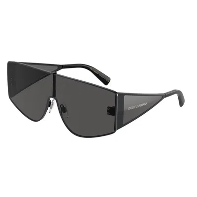 Dolce & Gabbana Men's Dg2305 Metal Shield Sunglasses In Black