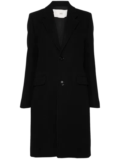 Ami Alexandre Mattiussi Ami Paris Wool Single-breasted Coat In Black