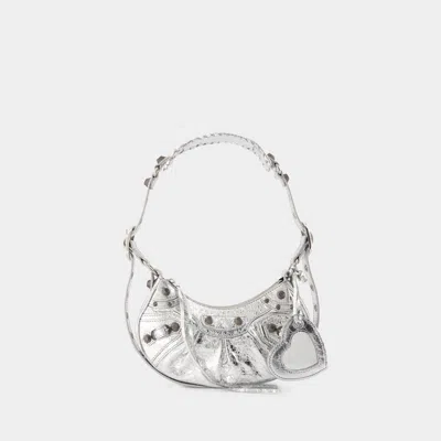 Balenciaga Le Cagole Xs Shoulder Bag Women In Silver