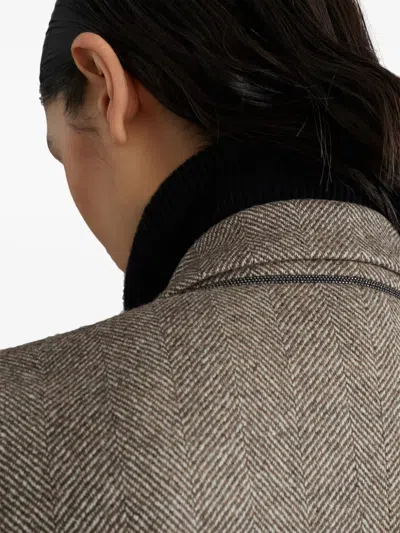Brunello Cucinelli Double-breasted Herringbone Blazer