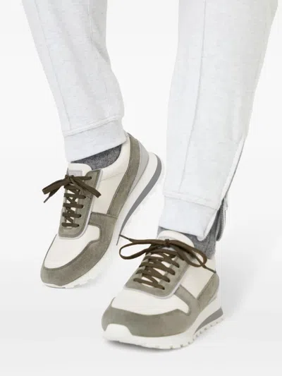 Shop Brunello Cucinelli Sneakers With Inserts