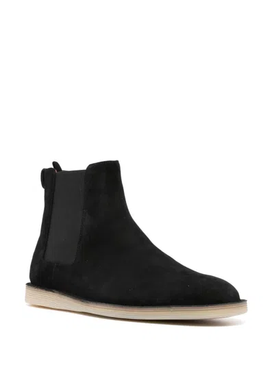 Dolce & Gabbana Black Pull-on Ankle Boots With Dg Logo