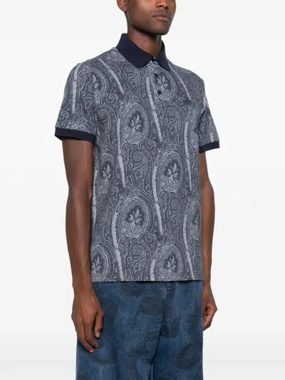 Shop Etro Polo Shirt With Paisley Print