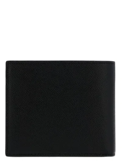 Saint Laurent Leather Bifold Billfold Wallet With Crocodile Embossing