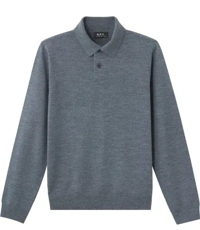 Apc Jerry Polo Shirt In Plc - Charcoal Gray