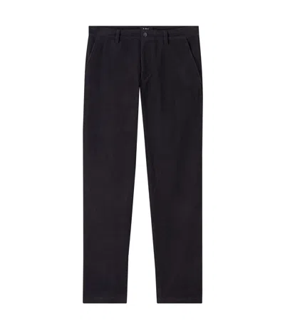 Apc Button-closure Straight-leg Trousers In Iak - Dark Navy Blue