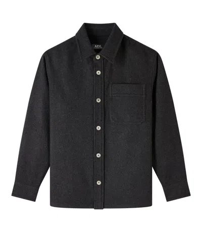 Apc Basile Overshirt In Lad - Charcoal Gray