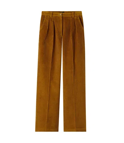 Apc Brown Tressie Trousers In Cab - Camel