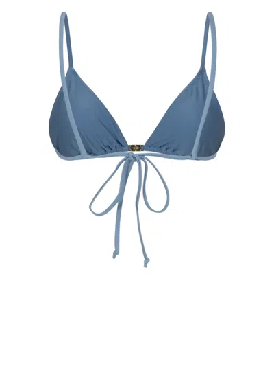 Ganni String Bikini Top In Blue