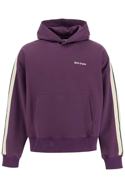 Palm Angels Boxy Sweatshirt With Stripes In Purple