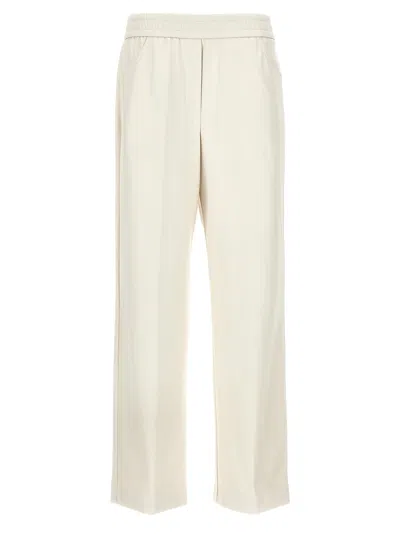 Shop Nude Faux Leather Trousers Pants In White