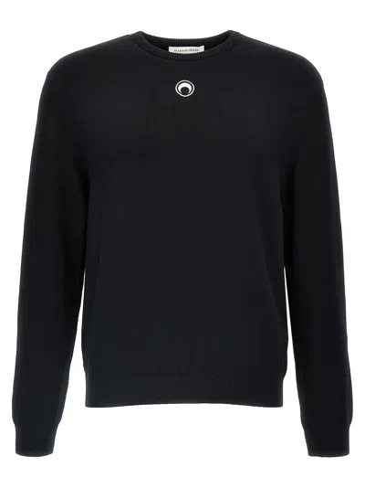 Shop Marine Serre Moon Logo Sweater, Cardigans In Black