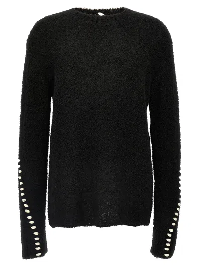 Shop Thom Krom Plain Stitching Sweater Sweater, Cardigans In White/black