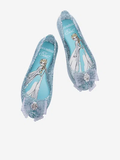 Mini Melissa + Disney Princess Girls' Mini Sweet Love Ballet Flats - Toddler, Little Kid, Big Kid In Blue