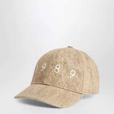 1989 Studio Flocked Denim Cap With Metal Detail In Brown