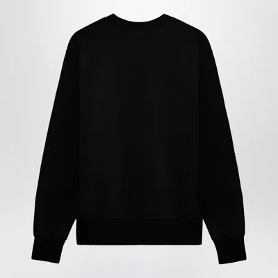 1989 Studio Brushed Cotton Crew Neck Sweatshirt With Embossed Logo In Black