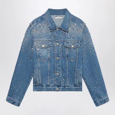 1989 Studio Denim Trucker Jacket Crystals Blue In Light Blue