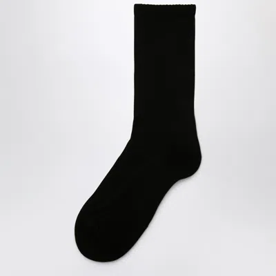 1989 Studio Ribbed Long Socks With Contrast Embroidery In Black