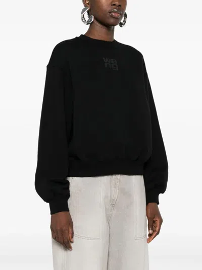 Alexander Wang Essential Terry Crew Neck Cotton Sweatshirt Clothing
