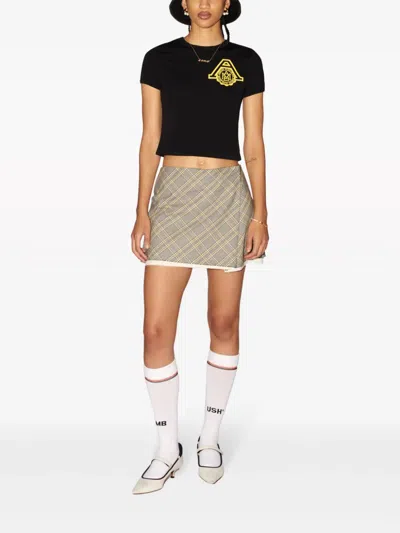Ambush Cropped Ribbed Cotton T-shirt With Short Sleeves