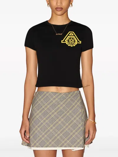 Ambush Cropped Ribbed Cotton T-shirt With Short Sleeves