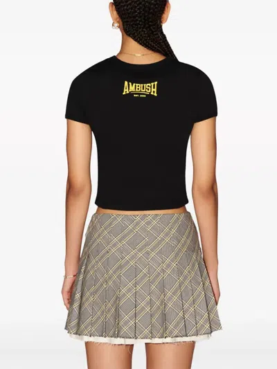 Ambush Cropped Ribbed Cotton T-shirt With Short Sleeves
