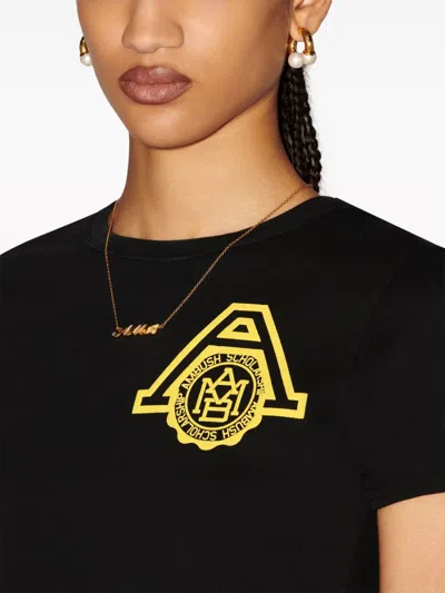 Ambush Cropped Ribbed Cotton T-shirt With Short Sleeves