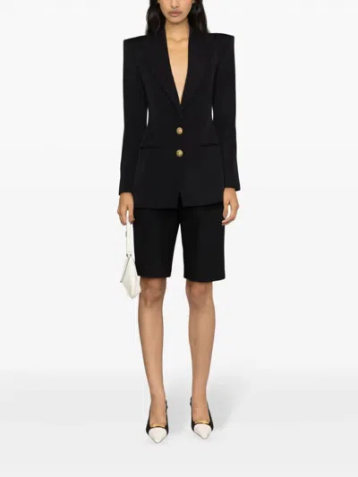 Balmain Logo Button Double-breasted Blazer