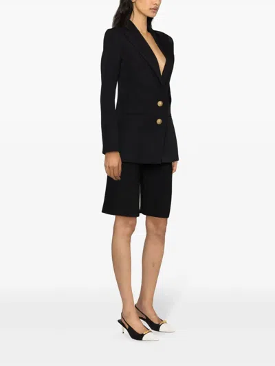Balmain Logo Button Double-breasted Blazer