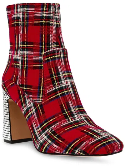 Betsey Johnson Blanche Womens Rhinestone Zip Up Ankle Boots In Multi