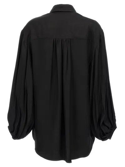 Khaite Bam Balloon-sleeve Oversized Button-down Top