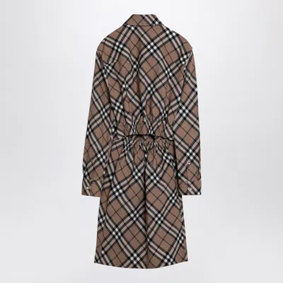 Burberry Waist Belted Shirt Dress With Checked Pattern