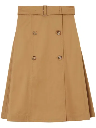 Burberry Baleigh Button-front Belted Midi Skirt