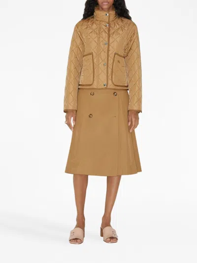 Burberry Baleigh Button-front Belted Midi Skirt
