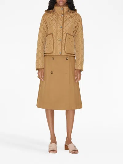 Burberry Baleigh Button-front Belted Midi Skirt