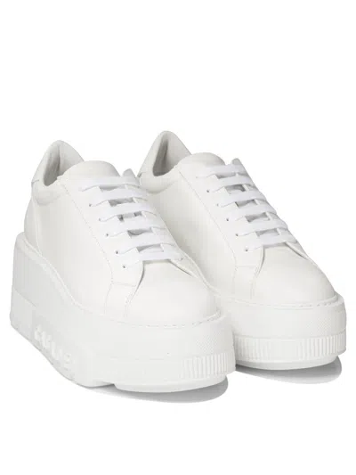Casadei Low Top Sneakers Platform Sole In White