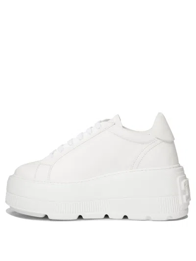 Casadei Low Top Sneakers Platform Sole In White