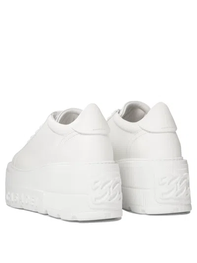 Casadei Low Top Sneakers Platform Sole In White
