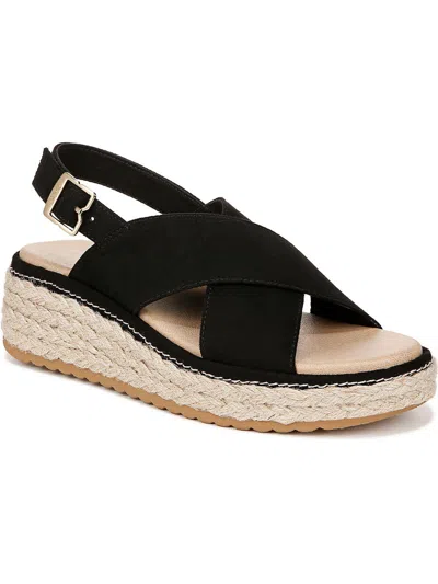 Dr. Scholl's Shoes Ember Womens Criss-cross Platform Slingback Sandals In Black