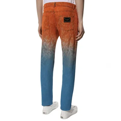 Dolce & Gabbana Multicolor Ombre Cotton Slim Fit Denim Jeans