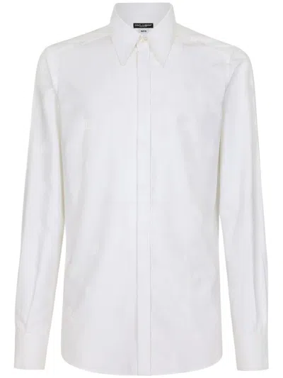 Dolce & Gabbana White Cotton Long Sleeves Formal Shirt In White