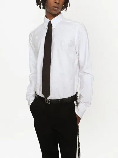 Dolce & Gabbana White Cotton Long Sleeves Formal Shirt In White