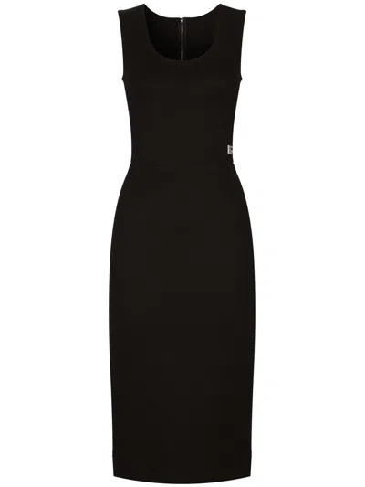 Dolce & Gabbana Sleeveless Scoop Neck Jersey Midi Dress