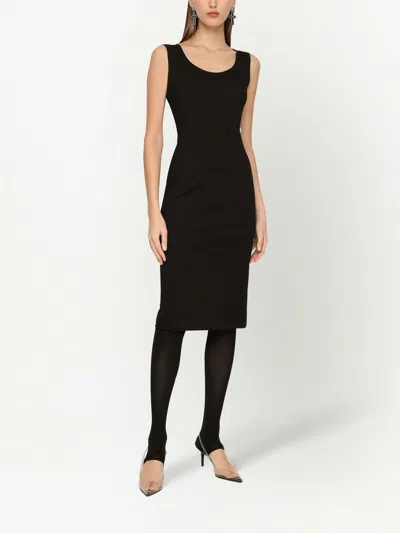 Dolce & Gabbana Sleeveless Scoop Neck Jersey Midi Dress