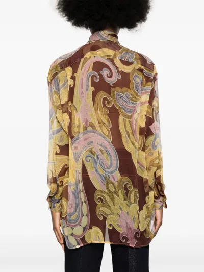 Shop Etro Flowered Shirt